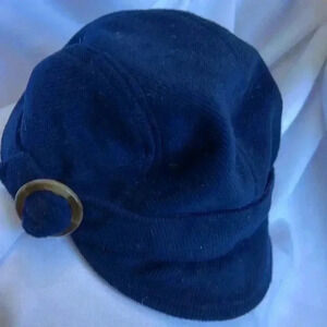 Badgley Mischka saks 5th ave navy  baseballl cap hat with  tortoise detail NWOT